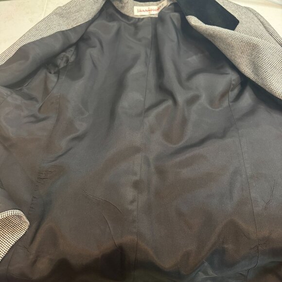 Vintage Evan Picone Houndstooth Skirt Suit Set Black Velvet Collar Womens 10 USA - Picture 14 of 14